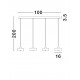 Platinum Gold Aluminium & Structured Acrylic Sandy White Base LED 23 Watt 220-240Volt 1640Lm 3000K IP20 L: 100 W: 35 H: 200 cm