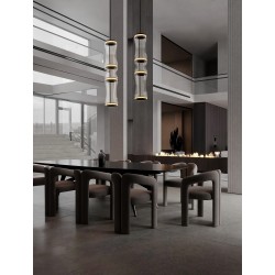 Triac Dimmable Matt Black Carbon Steel , Aluminium, Clear Glass, Silica & Abs LED 37 Watt 220-240Volt 888Lm 3000K IP20 D: 21