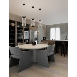 Motion Sensor Dimmable Matt Black Carbon Steel , Aluminium, Clear Glass, Silica & Abs LED 21 Watt 220-240Volt 567Lm 3000K IP2