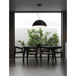 Sandy Black & Inner Matt White Metal LED E27 3x12 Watt 100-240Volt IP20 bulb excluded D: 70 H: 240 cm 