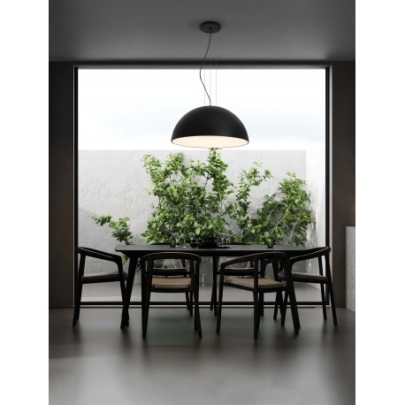 Sandy Black & Inner Matt White Metal LED E27 3x12 Watt 100-240Volt IP20 bulb excluded D: 70 H: 240 cm 