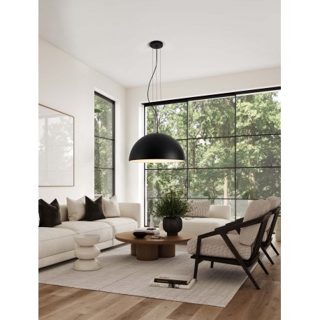 Sandy Black & Inner Matt White Metal LED E27 3x12Watt 100-240Volt IP20 bulb excluded D: 60 H: 240 cm 