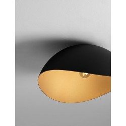 Sandy Black & Inner Gold Metal LED E27 1x12Watt 100-240Volt IP20 bulb excluded D: 50 H: 24 cm 