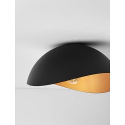 Sandy Black & Inner Gold Metal LED E27 1x12Watt 100-240Volt IP20 bulb excluded D: 40 H: 20 cm 