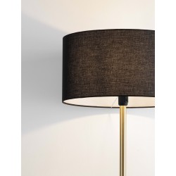 Brass Gold & Black Metal & Fabric LED E27 1x12Watt 100-240Volt IP20 bulb excluded D: 45 H: 164,8 cm 