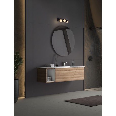 Sandy Black Aluminium & Acrylic LED 17 Watt 220-240Volt 1385Lm 3000K IP44 L: 38,5 W: 11,5 H: 7,5 cm 