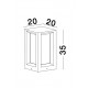 Gray Sandstone & Acrylic LED E27 1x12 Watt Bulb Excluded 100-240 Volt IP65 L: 20 W: 20 H: 35 cm 