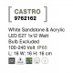 White Sandstone & Acrylic LED E27 1x12 Watt Bulb Excluded 100-240 Volt IP65 L: 16 W: 16 H: 16 cm 