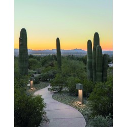 Gray Concrete & Aluminium LED GU10 2x10 Watt 100-240 Volt Bulb Excluded IP65 L: 20 W: 12 H: 60 cm 