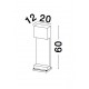 Gray Concrete & Aluminium LED GU10 2x10 Watt 100-240 Volt Bulb Excluded IP65 L: 20 W: 12 H: 60 cm 