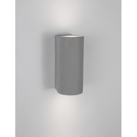 Gray Concrete Glass Diffuser LED GU10 2x7 Watt IP65 100-240 Volt Bulb Excluded Light Up & Down D: 8.6 W: 10 H: 18 cm 
