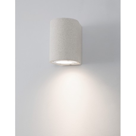 White Sandstone Glass Diffuser LED GU10 1x7 Watt IP65 100-240 Volt Bulb Excluded Light Down D: 8.6 W: 10 H: 12 cm 