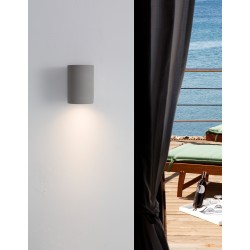 Gray Concrete Glass Diffuser LED GU10 1x7 Watt IP65 100-240 Volt Bulb Excluded Light Down D: 8.6 W: 10 H: 12 cm 