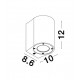Gray Concrete Glass Diffuser LED GU10 1x7 Watt IP65 100-240 Volt Bulb Excluded Light Down D: 8.6 W: 10 H: 12 cm 