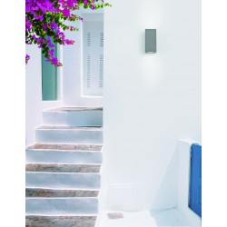 Gray Concrete Glass Diffuser LED GU10 2x7 Watt IP65 100-240 Volt Bulb Excluded Light Up & Down L: 8.6 W: 10 H: 18 cm 