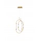 Pendant lamp aluminium & acrylic, LED, 28W 2939LM DIM antique brass D30 H120 