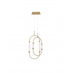 Pendant lamp aluminium & acrylic, LED, 28W 2939LM DIM antique brass D30 H120 