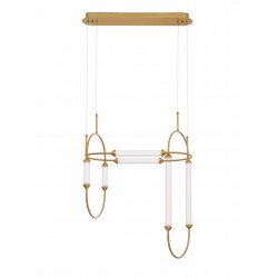 Pendant lamp aluminium & acrylic, LED, 54W 5546LM DIM antique brass L75 W30 H120 