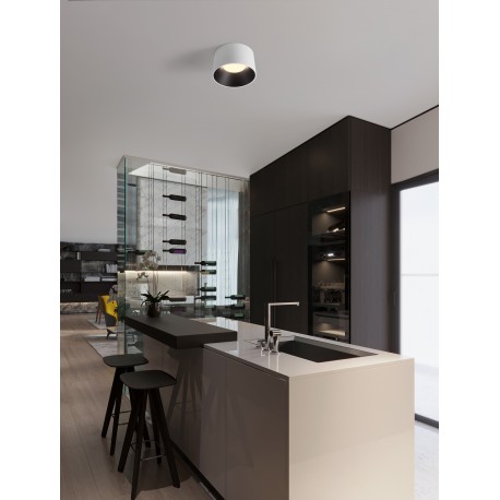 Sandy White & Black Aluminium & Steel LED 24 Watt 220-240Volt 1268Lm 3000K IP20 D: 35 H: 22 cm 