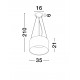 Sandy White & Black Aluminium & Steel LED 24 Watt 220-240Volt 1268Lm 3000K IP20 D: 35 H: 210 cm 