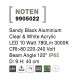 Sandy Black Aluminium Clear & White Acrylic LED 8 Watt 937Lm 3000K 220-240 Volt IP65 Beam Angle 120 O IP65 D: 9 H: 40 cm 