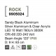 Sandy Black Aluminium Silver Aluminium & Clear Acrylic LED 8 Watt 937Lm 3000K 220-240 Volt Beam Angle 120O IP65 D: 9 H: 83 cm 