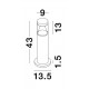 Sandy Black Aluminium Silver Aluminium & Clear Acrylic LED 8 Watt 937Lm 3000K 220-240 Volt Beam Angle 120O IP65 D: 9 H: 43 cm 