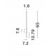 Sandy White Aluminium LED 12Watt 220-240Volt 1120Lm 3000K IP65 D1:1.6 D2:7.6 H:65cm 