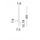 Sandy Black Aluminium LED 12Watt 220-240Volt 1073Lm 3000K IP65 D1:1.6 D2:7.6 H:65cm 