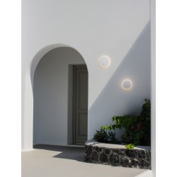Sandy White Aluminium LED 7Watt 220-240Volt 495Lm 3000K IP65 D:13.5 H:4cm 