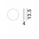 Sandy White Aluminium LED 7Watt 220-240Volt 495Lm 3000K IP65 D:13.5 H:4cm 