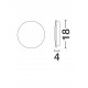 Sandy White Aluminium LED 9Watt 220-240Volt 504Lm 3000K IP65 D:18 H:4cm 
