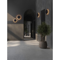 Sandy Black Aluminium LED 12Watt 220-240Volt 975Lm 3000K IP65 D:24 H:5.6cm 