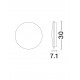 Sandy White Aluminium LED 16Watt 220-240Volt 1111Lm 3000K IP65 D:30 H:7.1cm 