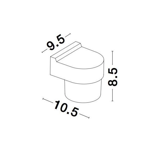 Sandy Black Aluminium ABS Diffuser LED 5 Watt 420Lm 3000K 100-240 Volt 50Hz Beam Angle 104o IP65 Light Down D: 9.5 W: 10.5 H: 8.