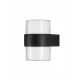 Sandy Black Aluminium ABS Diffuser LED 2x5 Watt 840Lm 3000K 100-240 Volt 50Hz Beam Angle 115o IP65 Light Up & Down D: 9.5 W: 10.