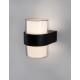 Sandy Black Aluminium ABS Diffuser LED 2x5 Watt 840Lm 3000K 100-240 Volt 50Hz Beam Angle 115o IP65 Light Up & Down D: 9.5 W: 10.