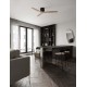 Sandy Black Metal Base & Natural Wood Color Blades 40 Watt Fan Rated Power & 6 Speeds 220-240Volt IP20 With No Light With Re