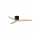 Sandy Black Metal Base & Natural Wood Color Blades 40 Watt Fan Rated Power & 6 Speeds 220-240Volt IP20 With No Light With Re