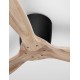 Sandy Black Metal Base & Natural Wood Color Blades 40 Watt Fan Rated Power & 6 Speeds 220-240Volt IP20 With No Light With Re