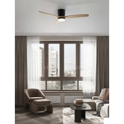 Sandy Black Metal & Acrylic Natural Wood Color Blades LED 18 Watt 2190Lm 220-240Volt IP20 3000-4000-6500K 40Watt Rated Power 