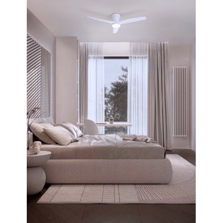 Sandy White Metal & Acrylic White Wood Color Blades LED 18 Watt 2190Lm 220-240Volt IP20 3000-4000-6500K 40Watt Rated Power & 