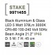 Black Aluminium & Glass LED 5 Watt 378Lm 3000K 100-240 Volt 50Hz Beam Angle 21O IP65 D: 5 W: 7 H: 45 cm 
