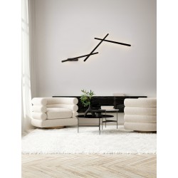 Sandy Black Aluminium & Acrylic LED 19 Watt 24Vdc 1044Lm 3000K IP20 Driver Excluded Compatible With code: 9980573 L: 85 W: 4 