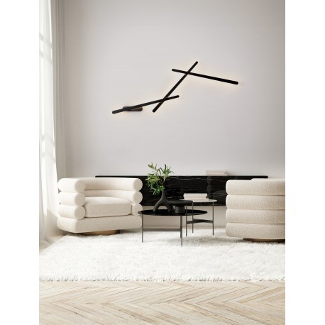 Sandy Black Aluminium & Acrylic LED 19 Watt 24Vdc 1044Lm 3000K IP20 Driver Excluded Compatible With code: 9980573 L: 85 W: 4 