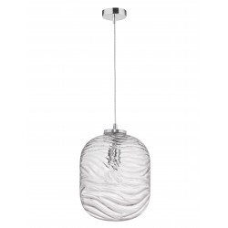Pendant Light Clear Glass Chrome Finishing Metal E27 D24.5 H120 