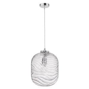 Pendant Light Clear Glass Chrome Finishing Metal E27 D24.5 H120 