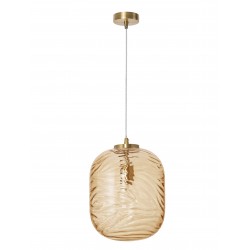 Pendant Light Champagn Glass Brass Finishing Metal E27 D24.5 H120 
