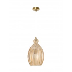 Pendant Light Champagn Glass Brass Finishing Metal E27 D23 H120 