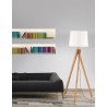 Natural Wood Sand White Shade Black Fabric Wire LED E27 1x12 Watt 230 Volt IP20 Bulb Excluded Cable Length: 200 cm D: 45 H 1: 35